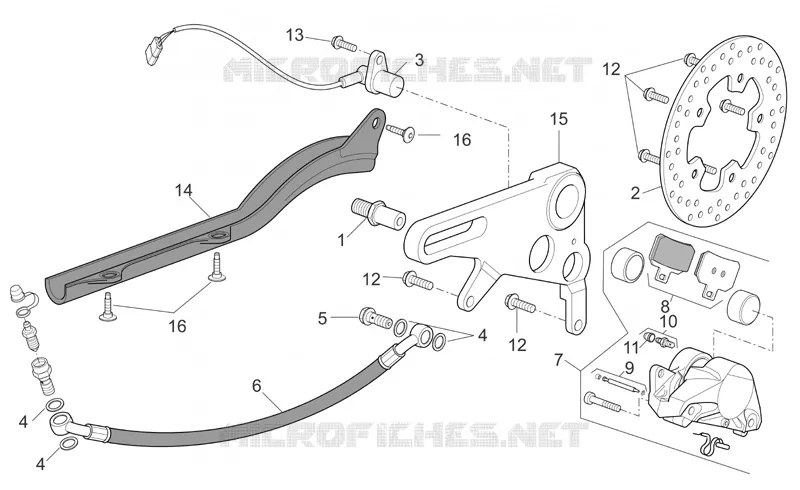 Rear brake caliper Aprilia APRILIA-MOTORCYCLES 1000 RSV 2004  RSV 1000