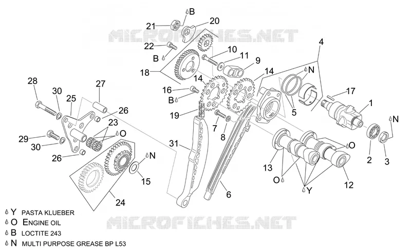 Rear cylinder timing system Aprilia APRILIA-MOTORCYCLES 1000 RSV 2006  RSV 1000