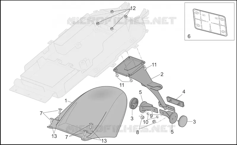 Rear mudguard Aprilia APRILIA-MOTORCYCLES 1000 RSV 2007  RSV 1000