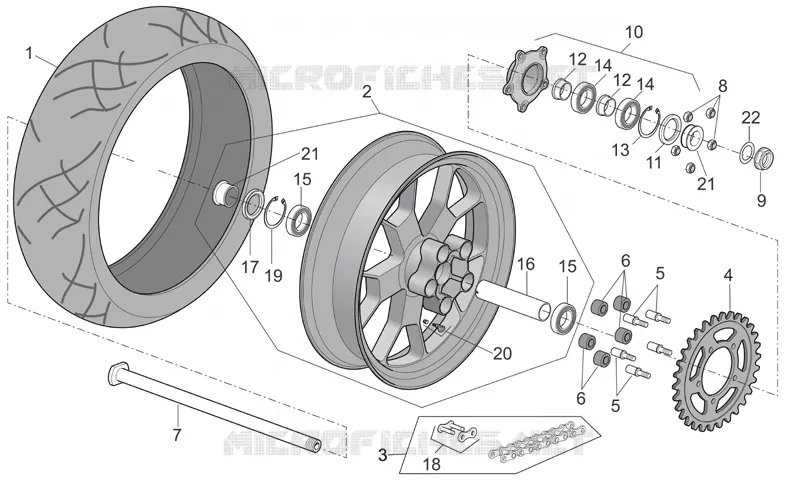 Rear wheel Factory - Dream I Aprilia APRILIA-MOTORCYCLES 1000 RSV 2005  RSV 1000