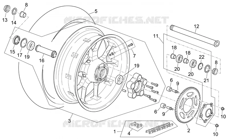 Rear wheel Factory - Dream II Aprilia APRILIA-MOTORCYCLES 1000 RSV 2008  RSV 1000