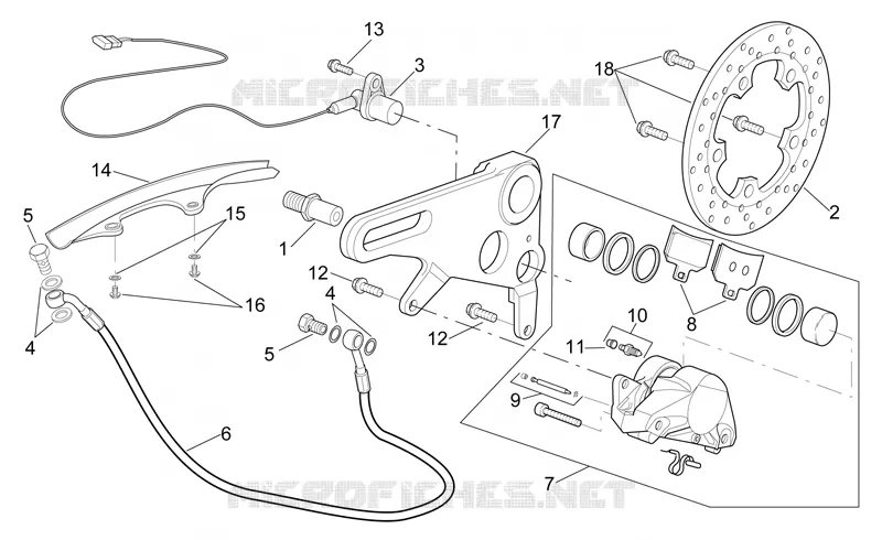 Rear brake caliper Aprilia APRILIA-MOTORCYCLES 1000 RSV 1999  RSV 1000 SP