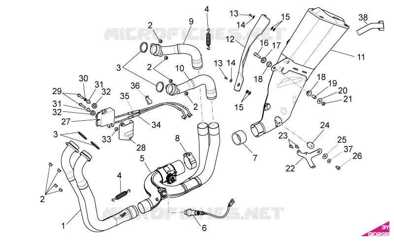 Exhaust pipe I Aprilia APRILIA-MOTORCYCLES 1000 RSV 2009  RSV4 1000 SBK - FACTORY