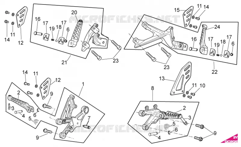 Foot rests Aprilia APRILIA-MOTORCYCLES 1000 RSV 2010  RSV4 1000 SBK - FACTORY
