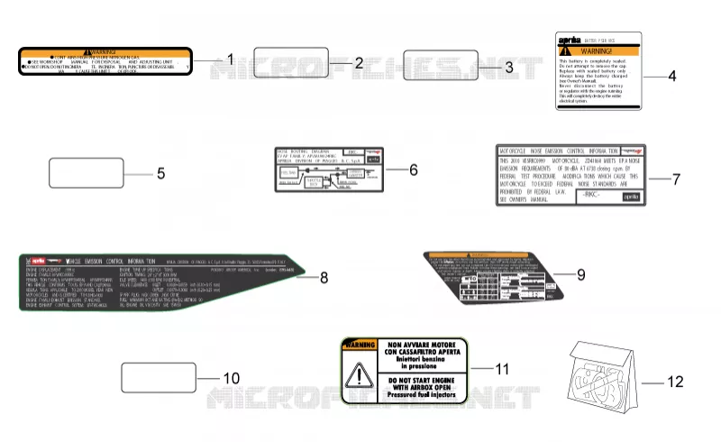 Plate set and decal Aprilia APRILIA-MOTORCYCLES 1000 RSV 2009  RSV4 1000 SBK - FACTORY