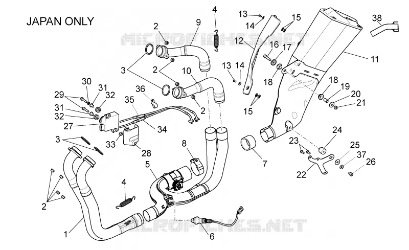 Exhaust pipe II Aprilia APRILIA-MOTORCYCLES 1000 RSV4 2013  RSV4 1000 APRC Factory ABS