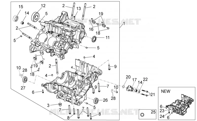 Crank-case I Aprilia APRILIA-MOTORCYCLES 1000 RSV4 2012  RSV4 1000 APRC Factory STD - SE