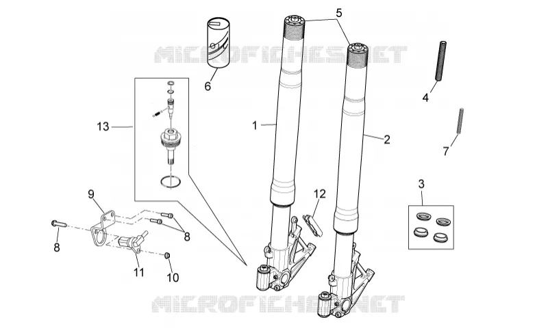 Front fork Aprilia APRILIA-MOTORCYCLES 1000 RSV4 2011  RSV4 1000 APRC Factory STD - SE