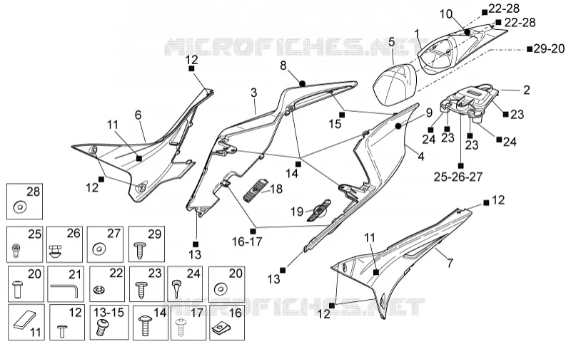 Rear body I Aprilia APRILIA-MOTORCYCLES 1000 RSV4 2011  RSV4 1000 APRC R