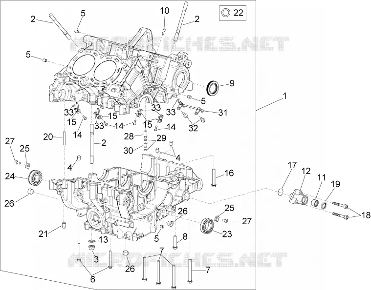 Crankcases I Aprilia APRILIA-MOTORCYCLES 1000 RSV4 2016  RSV4 1000 Racing Factory L.E