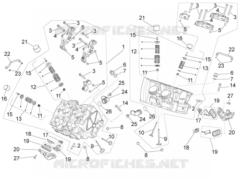 Cylinder head - valves Aprilia APRILIA-MOTORCYCLES 1000 RSV4 2016  RSV4 1000 Racing Factory L.E