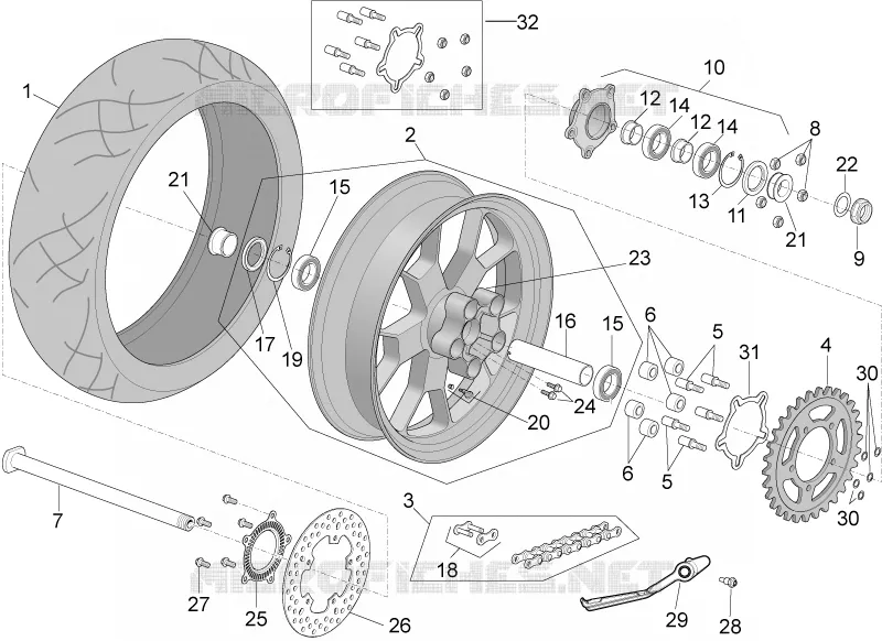 Rear wheel Aprilia APRILIA-MOTORCYCLES 1000 RSV4 2015  RSV4 1000 RR