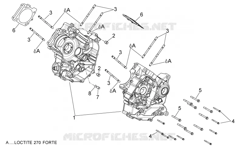 Crankcases I Aprilia APRILIA-MOTORCYCLES 750 SHIVER 2008  Shiver
