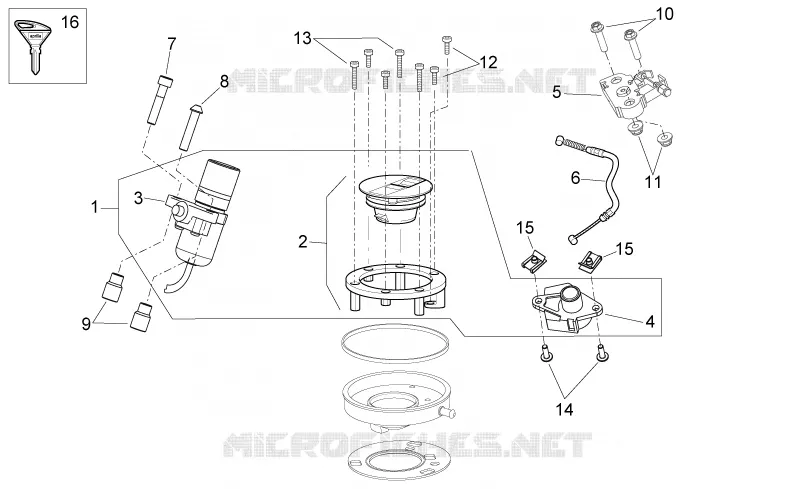 Lock hardware kit Aprilia APRILIA-MOTORCYCLES 750 SHIVER 2008  Shiver