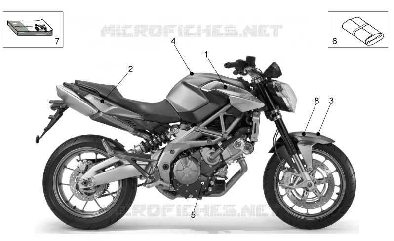 Plate set-decal-op.handbooks Aprilia APRILIA-MOTORCYCLES 750 SHIVER 2009  Shiver