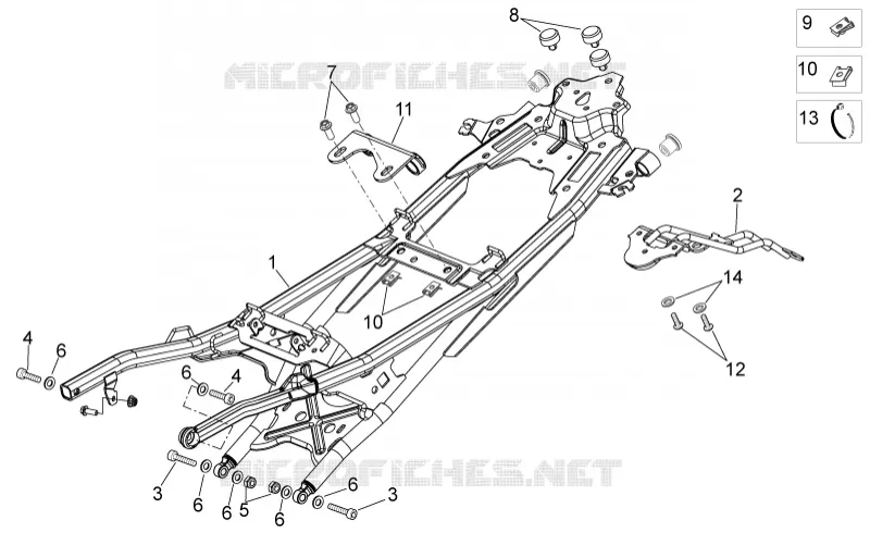 Saddle support Aprilia APRILIA-MOTORCYCLES 750 SHIVER 2009  Shiver