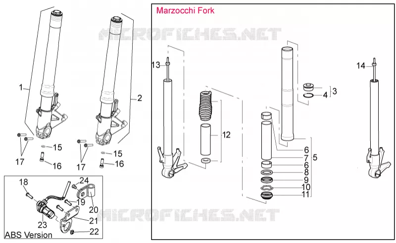 Fron fork II Aprilia APRILIA-MOTORCYCLES 750 SHIVER 2011  Shiver