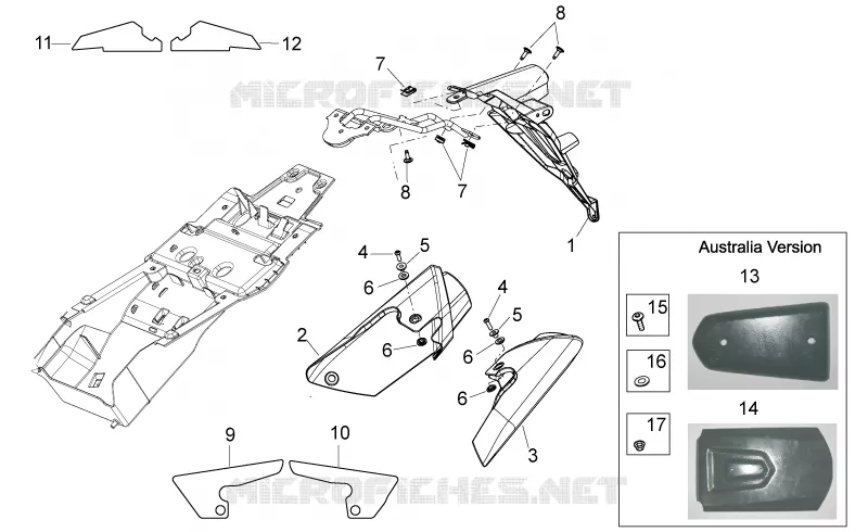 Rear body III Aprilia APRILIA-MOTORCYCLES 750 SHIVER 2013  Shiver
