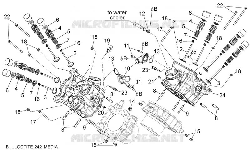 Cylinder head - valves Aprilia APRILIA-MOTORCYCLES 750 SHIVER 2014  Shiver