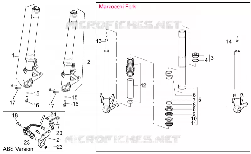 Fron fork II Aprilia APRILIA-MOTORCYCLES 750 SHIVER 2014  Shiver