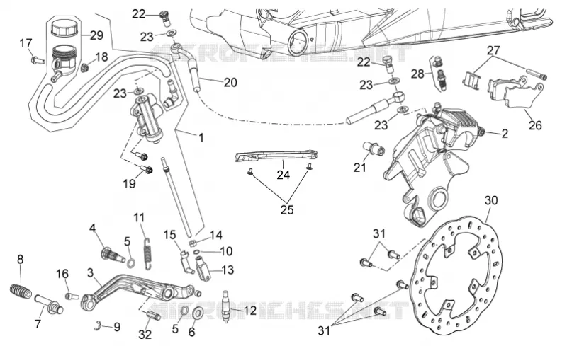 Rear brake system Aprilia APRILIA-MOTORCYCLES 750 SHIVER 2015  Shiver