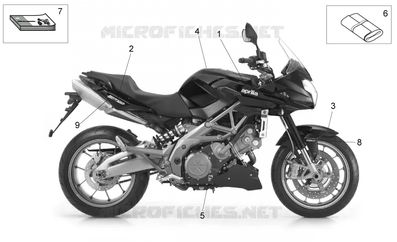 Plate set-decal-op.handbooks Aprilia APRILIA-MOTORCYCLES 750 SHIVER 2009  Shiver GT