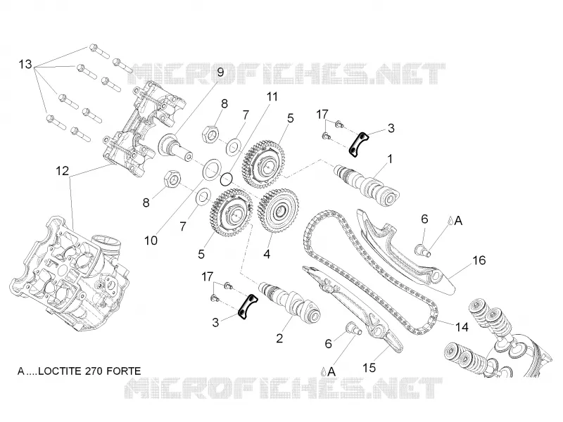 Front cylinder timing system Aprilia APRILIA-MOTORCYCLES 750 SHIVER 2015  Shiver PA