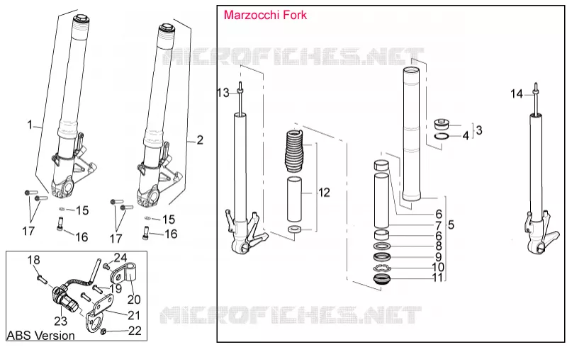 Fron fork II Aprilia APRILIA-MOTORCYCLES 750 SHIVER 2011  Shiver