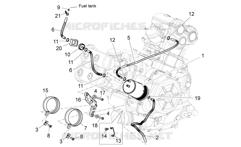 Fuel vapour recover system Aprilia APRILIA-MOTORCYCLES 750 SHIVER 2014  Shiver