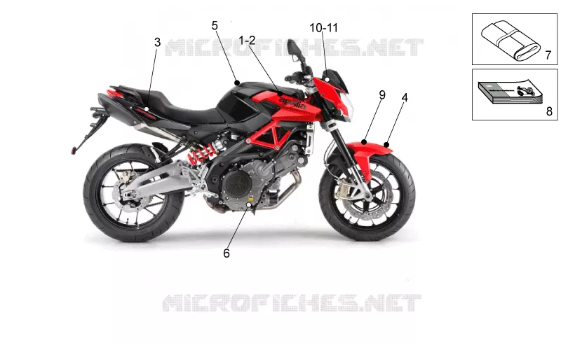 Plate set-decal-op.handbooks Aprilia APRILIA-MOTORCYCLES 750 SHIVER 2014  Shiver