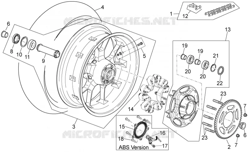 Rear wheel Aprilia APRILIA-MOTORCYCLES 750 SHIVER 2011  Shiver