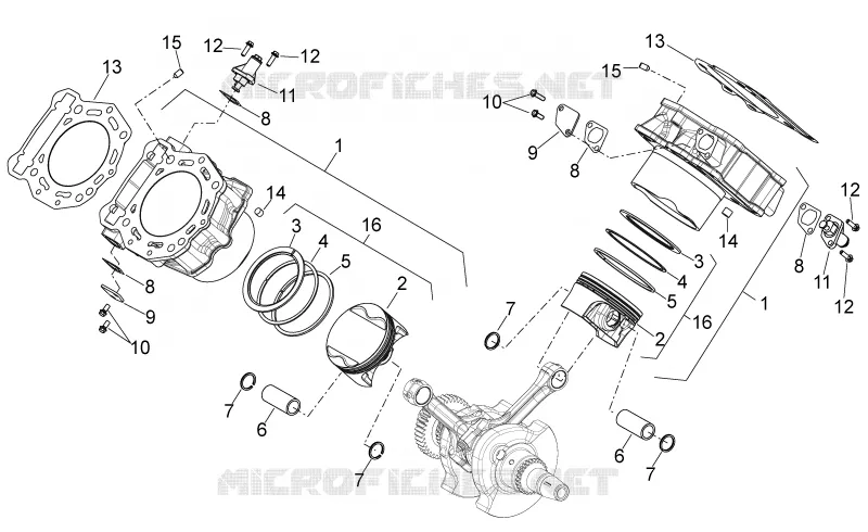 Cylinder with piston Aprilia APRILIA-MOTORCYCLES 750 SHIVER 2016  Shiver