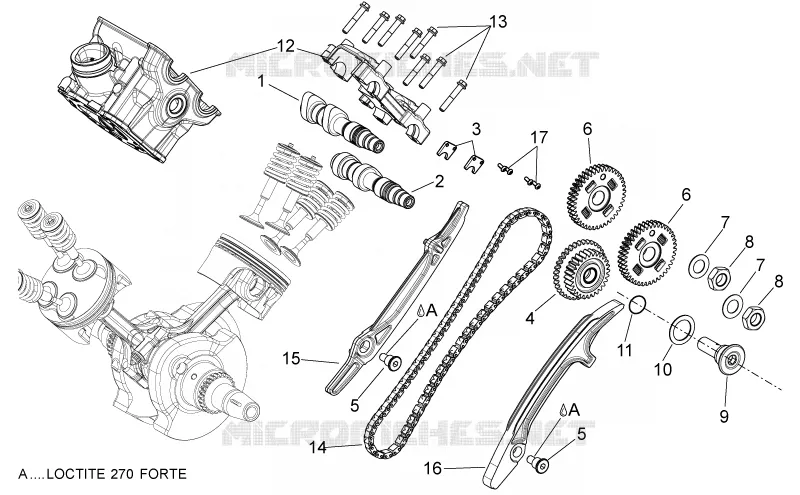 Rear cylinder timing system Aprilia APRILIA-MOTORCYCLES 750 SHIVER 2015  Shiver