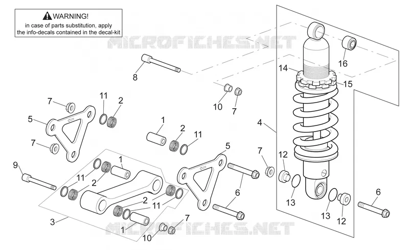 Connecting rod - rear shock abs. Aprilia APRILIA-MOTORCYCLES 1000 SL-FALCO 2002  SL Falco
