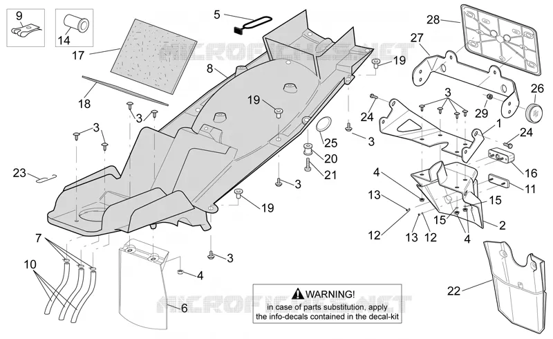 Rear body  - Undersaddle Aprilia APRILIA-MOTORCYCLES 1000 SL-FALCO 2001  SL Falco