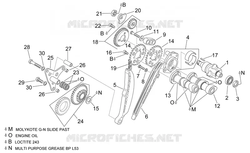 Rear cylinder timing system Aprilia APRILIA-MOTORCYCLES 1000 SL-FALCO 2001  SL Falco