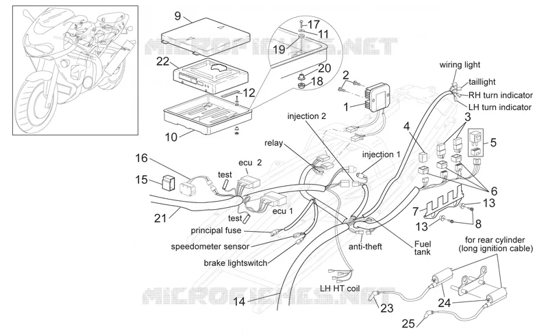 Rear electrical system Aprilia APRILIA-MOTORCYCLES 1000 SL-FALCO 2003  SL Falco