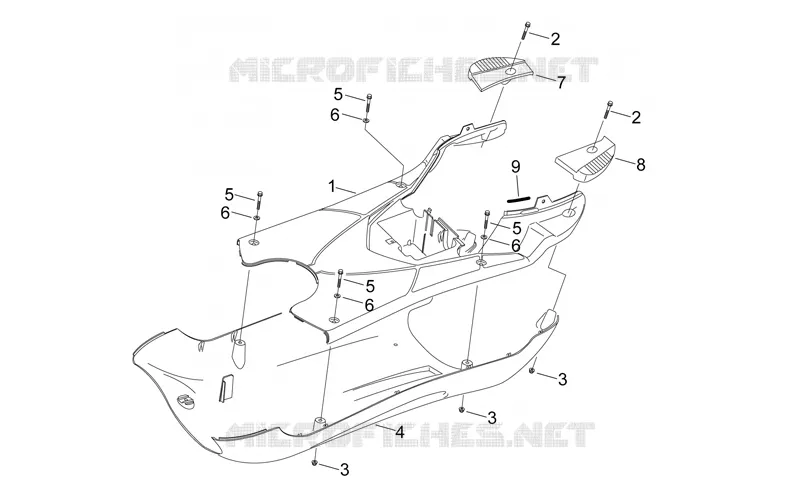 Central body - Panel Aprilia APRILIA-SCOOTER 50 SONIC 2001  Sonic H2O