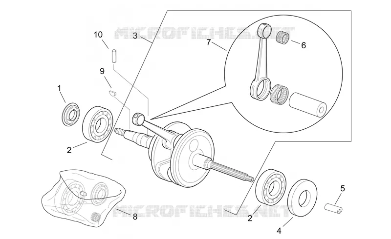 Connecting rod group Aprilia APRILIA-SCOOTER 50 SONIC 2004  Sonic H2O
