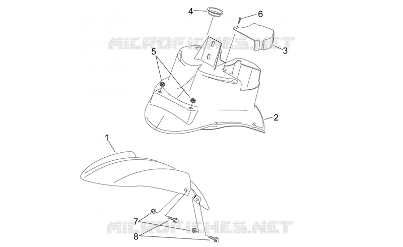 Front body - Front mudguard Aprilia APRILIA-SCOOTER 50 SONIC 2001  Sonic H2O