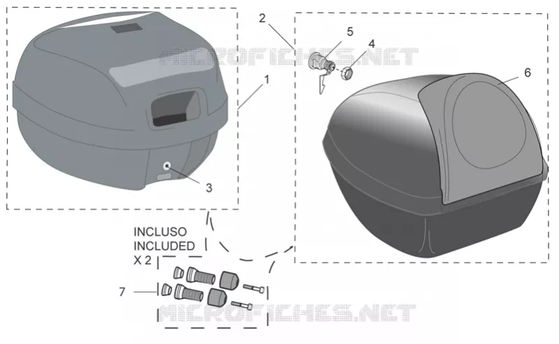 Acc. - Top/cases II Aprilia APRILIA-SCOOTER 125 SPORT-CITY 2008  Sport City E3