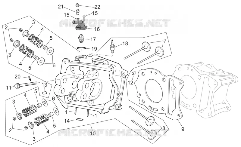 Cylinder head Aprilia APRILIA-SCOOTER 250 SPORT-CITY 2008  Sport City E3
