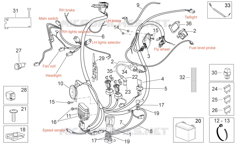 Electrical system Aprilia APRILIA-SCOOTER 250 SPORT-CITY 2007  Sport City E3