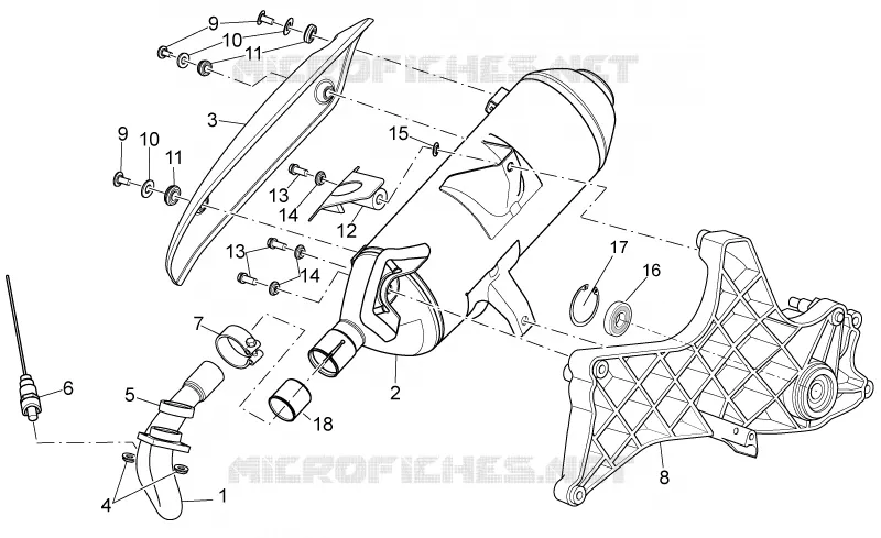 Exhaust unit Aprilia APRILIA-SCOOTER 125 SPORT-CITY 2007  Sport City E3