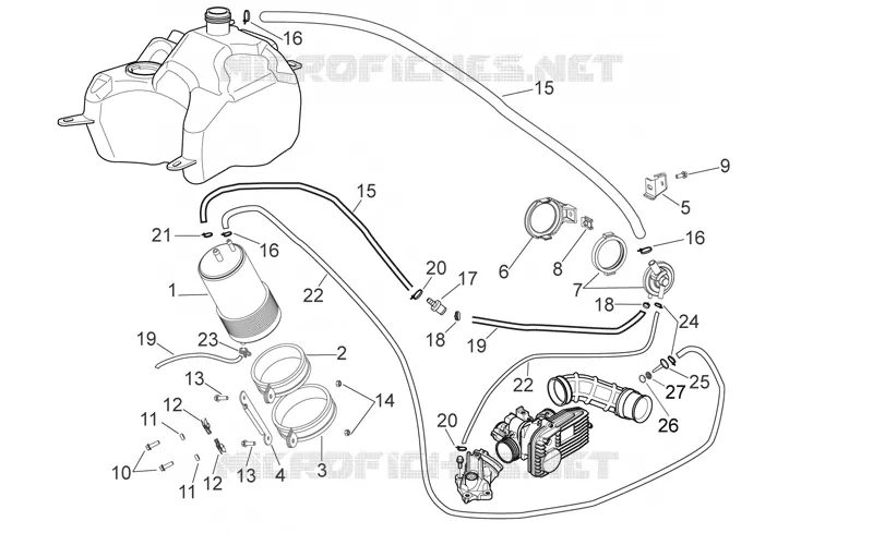Fuel vapour recover system Aprilia APRILIA-SCOOTER 125 SPORT-CITY 2008  Sport City E3