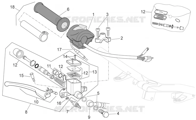 RH controls Aprilia APRILIA-SCOOTER 125 SPORT-CITY 2006  Sport City E3