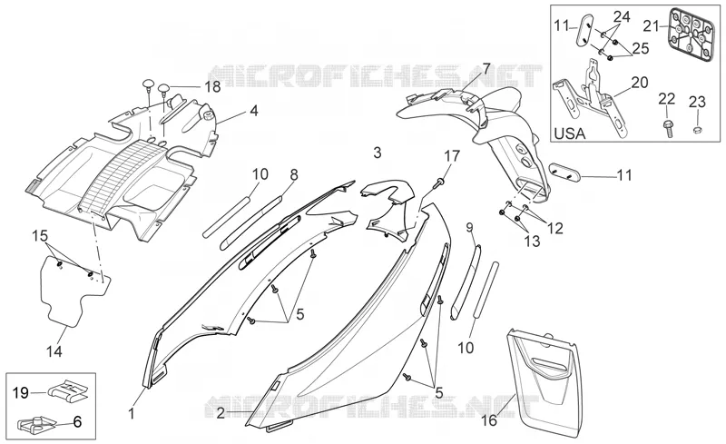 Rear body II Aprilia APRILIA-SCOOTER 200 SPORT-CITY 2006  Sport City E3