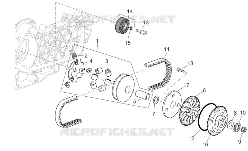 Variator assembly Aprilia APRILIA-SCOOTER 125 SPORT-CITY 2008  Sport City E3