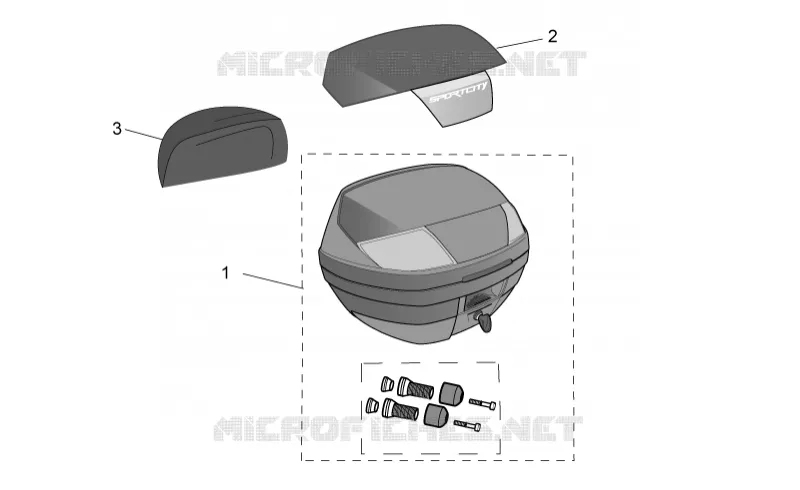 Acc. - Top/cases I Aprilia APRILIA-SCOOTER 200 SPORT-CITY 2005  Sport City E2