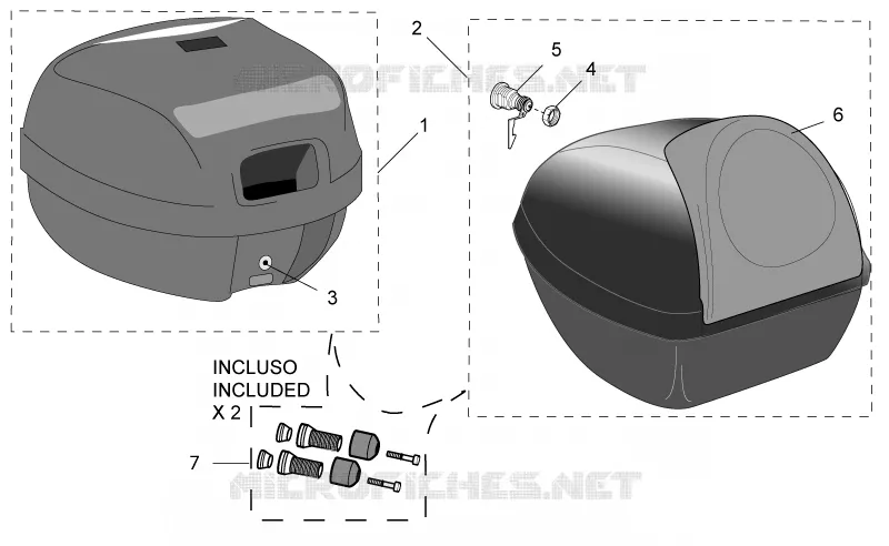 Acc. - Top/cases II Aprilia APRILIA-SCOOTER 125 SPORT-CITY 2006  Sport City E2